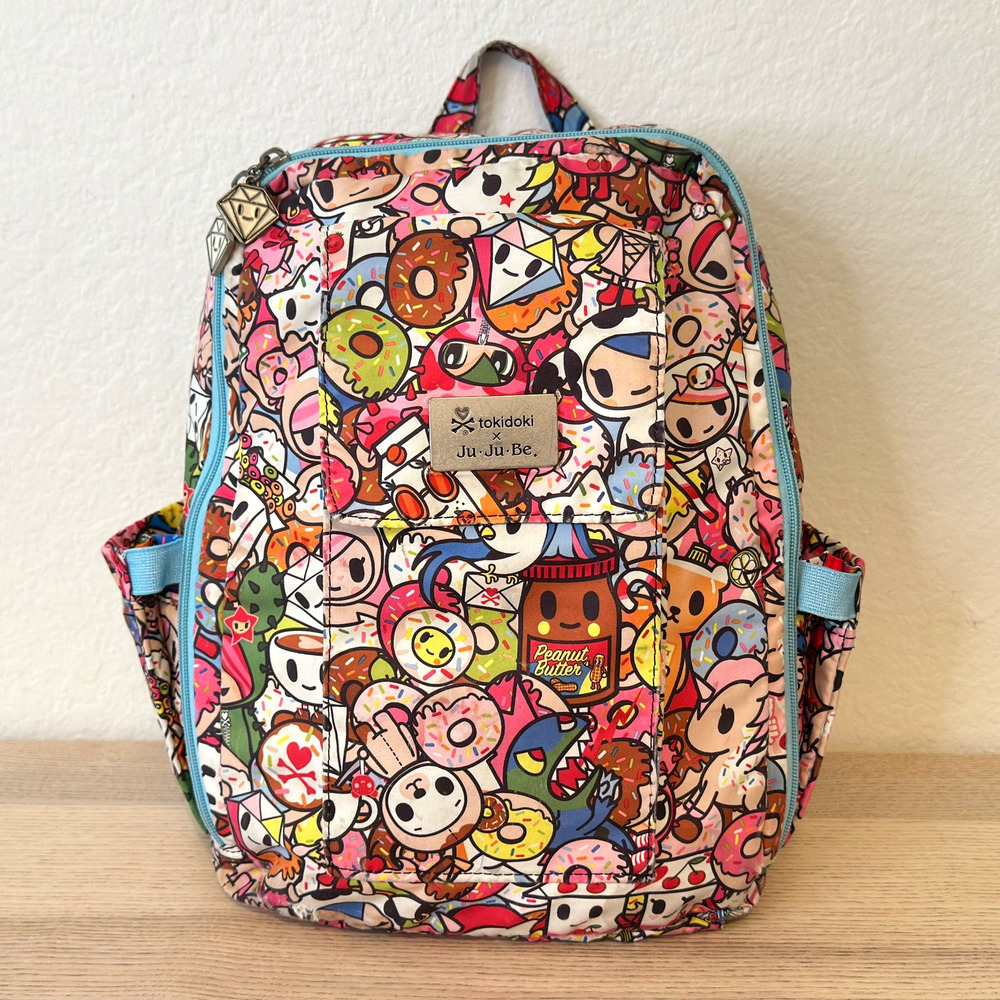 Ju-Ju-Be x Tokidoki MiniBe Mini Backpack w 2 Charms Rare Tokipops Print *Read
